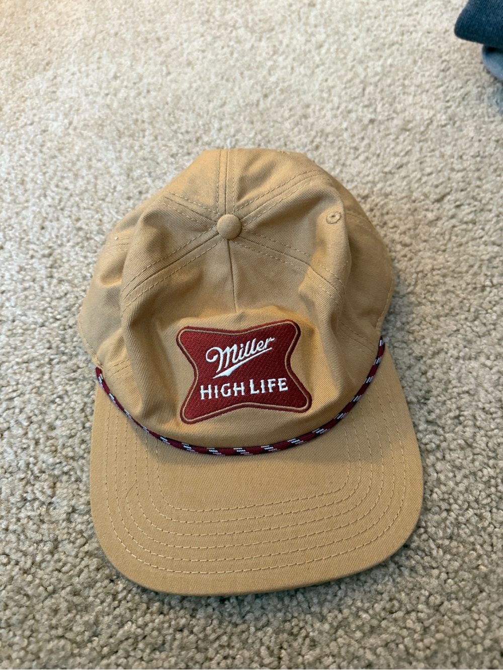 MAD Engine Miller High Life Tan Rope-Trim Cap
